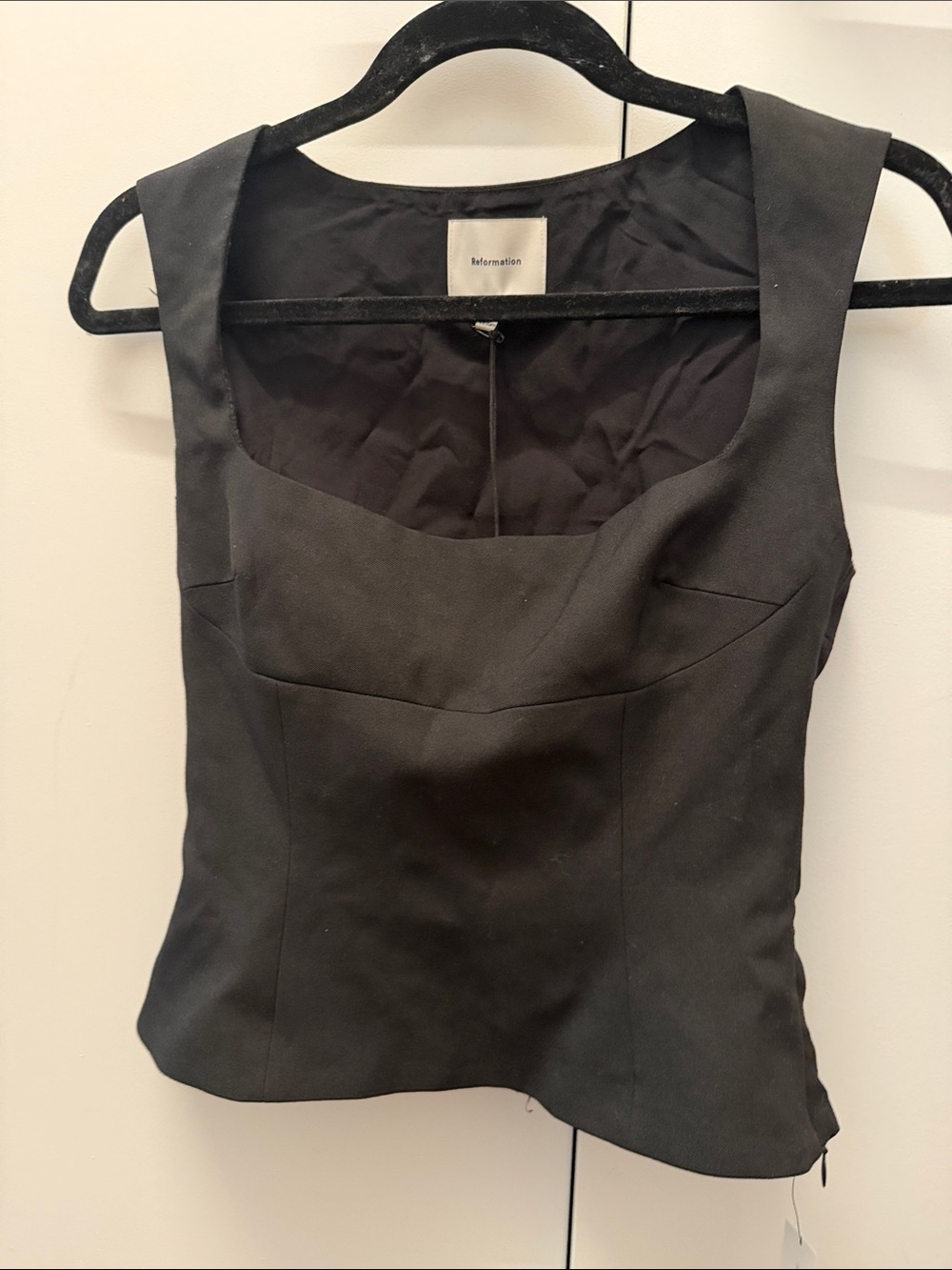 Reformation Black Square Neck - Tavish top
